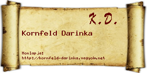 Kornfeld Darinka névjegykártya